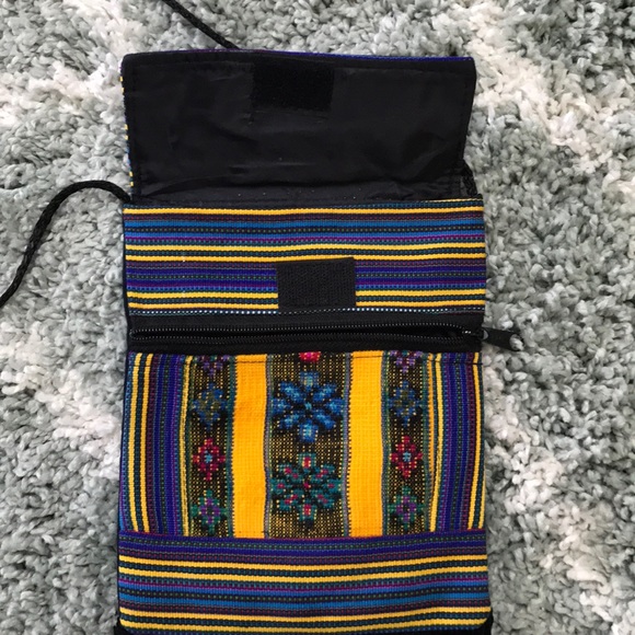 Artisan made 1 of a kind 💙❤️💚Baja print Boho bag - Picture 5 of 13